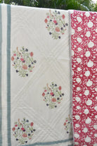 Jaipuri Rajai White and Red 