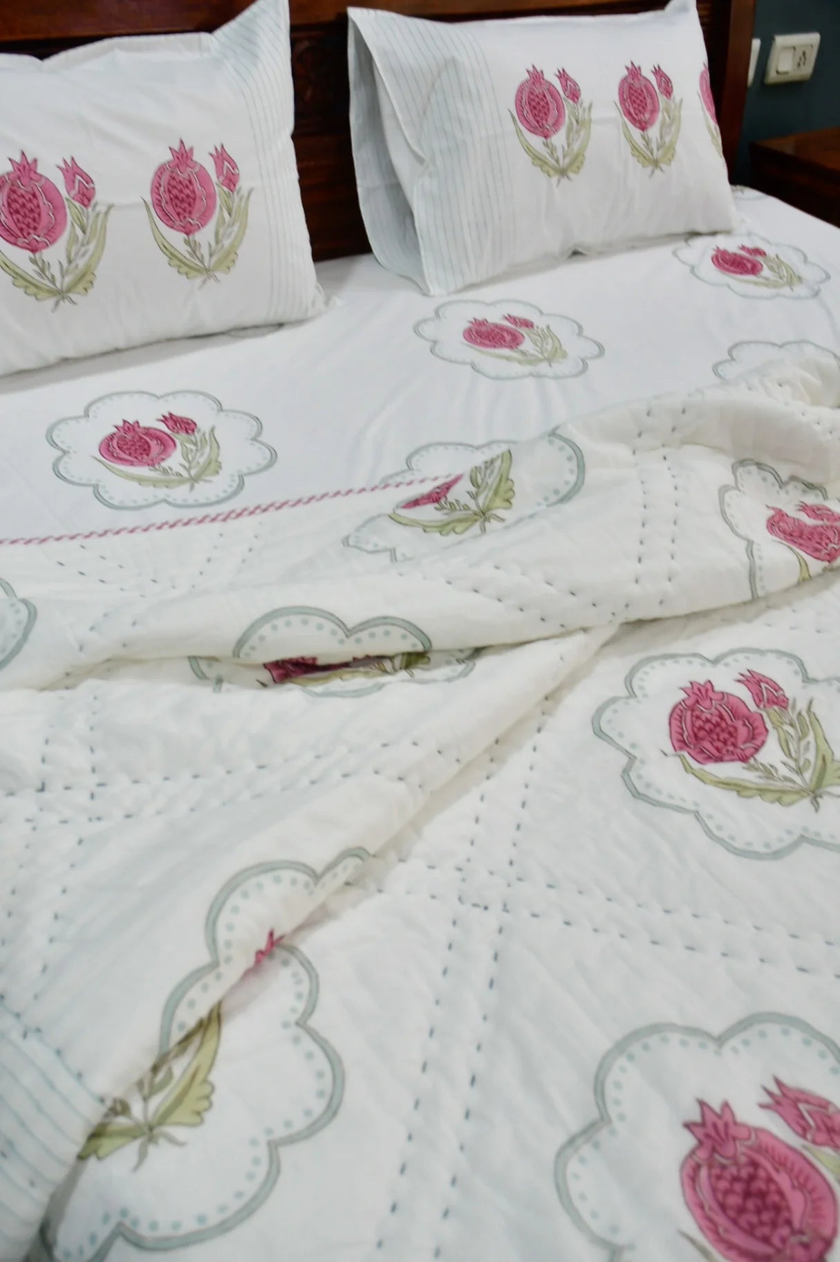 Block print bedding set jaipuri