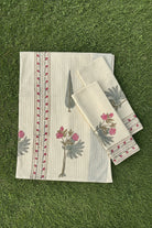 Pink floral and cypress towel