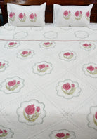Pink and green bedding set