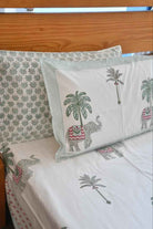 Royal Elephant Bedsheet | Hand-Blocked Design : Majestic Charm