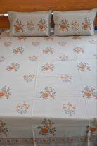 Gul Kesari Cotton Bedsheet Beige Collection