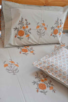 Gul Kesari Cotton Bedsheet Beige Collection