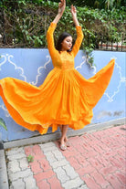 Yellow Lehariya Anarkali Kurta : Timeless Tradition