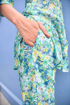 Green Floral Co-ord set Handblock: Lightweight fabric