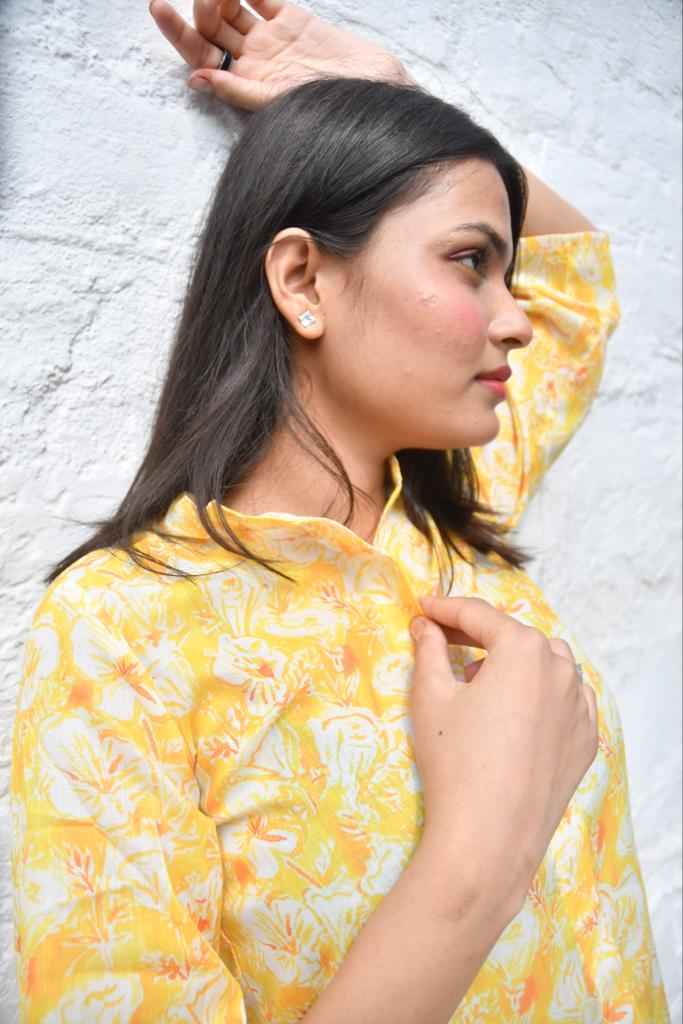 Yellow n White Floral Co-ord set : Playful and Breezy