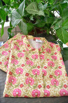 Mustard Green Co-Ord Set,Floral Print, Soft Cotton