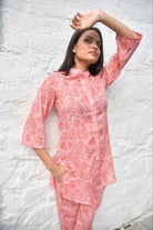 Pretty Peach Floral Co-ord Set : Blossom into Beauty