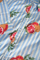 Shirt with citrus fruit and striped pattern