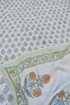 Floral patterned fabric with embroidered border