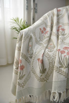 Peach flower throw