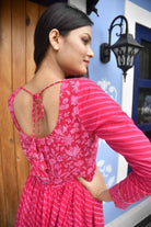 Pink Lehariya Anarkali Kurta: Rajasthani Charm