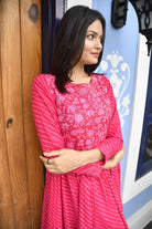 Pink Lehariya Anarkali Kurta: Rajasthani Charm
