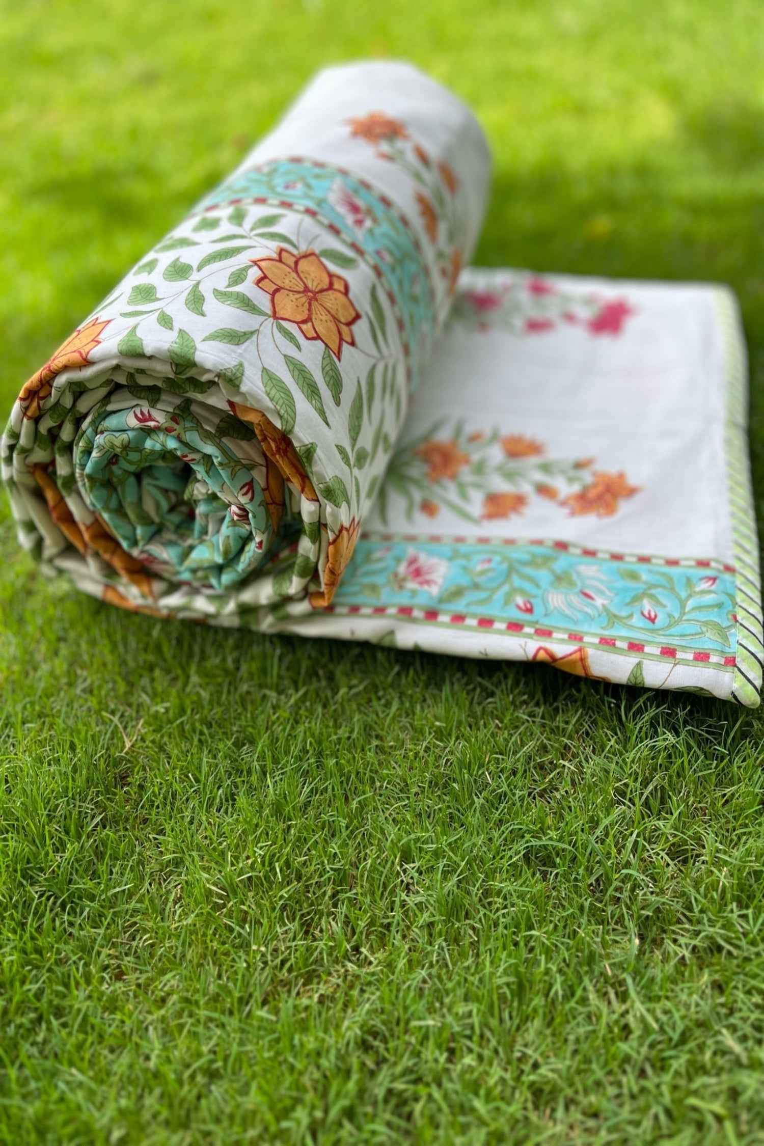 Floral Kesari Baag Premium Dohar Jaipur Luxury